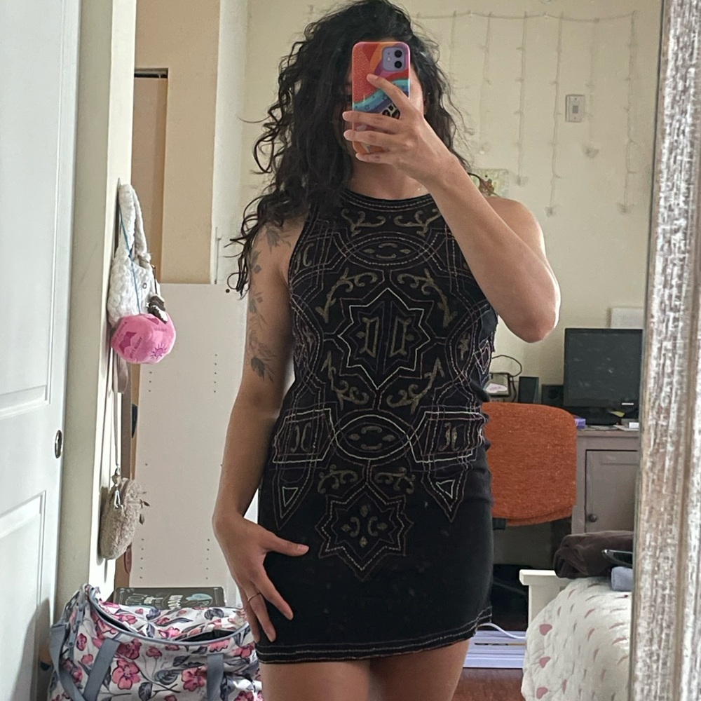 Free People Mini Beaded Dress